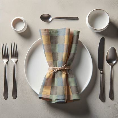 Multi Color Gingham Napkin - Lightweight Cotton