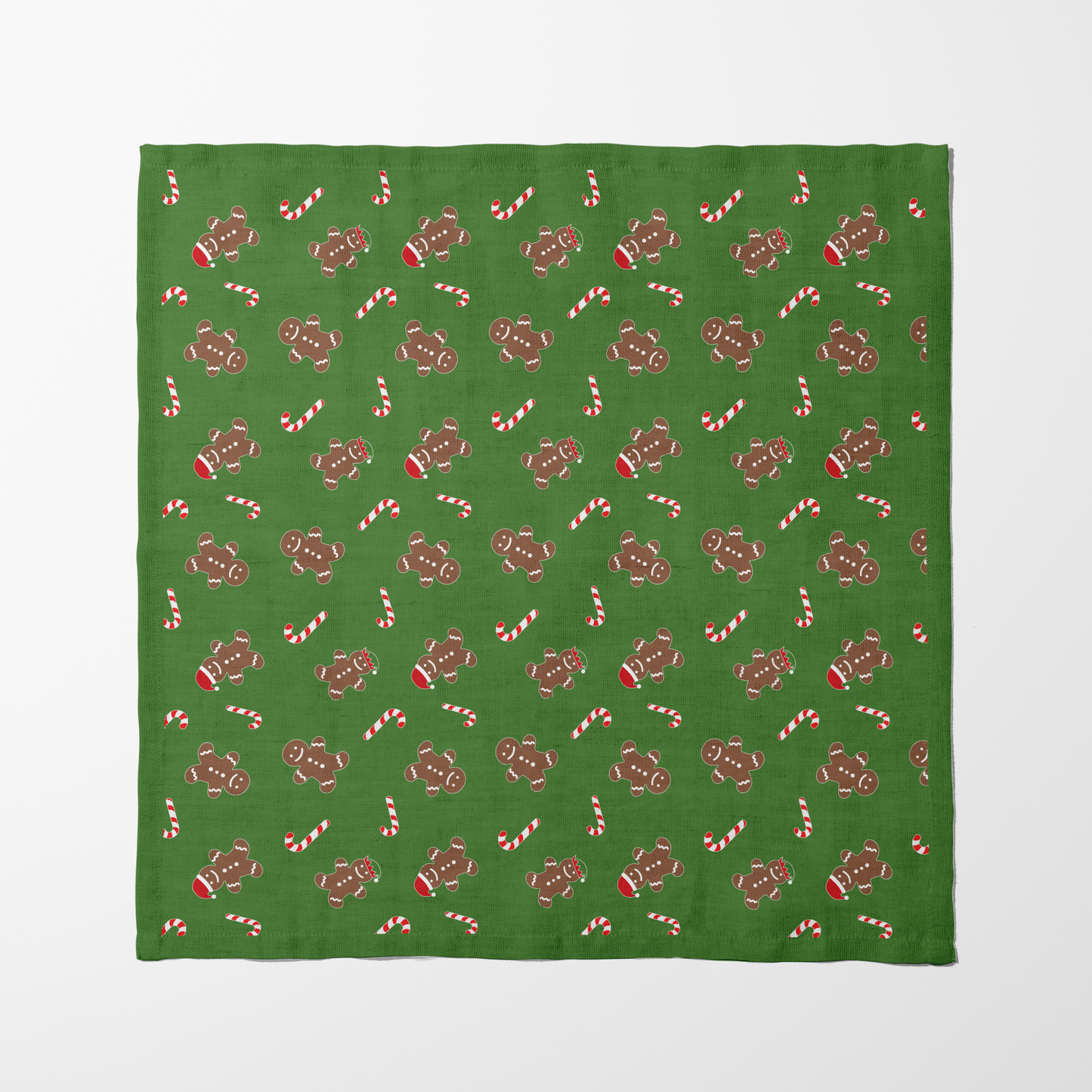 Gingerbread Dudes Napkin in Light Green