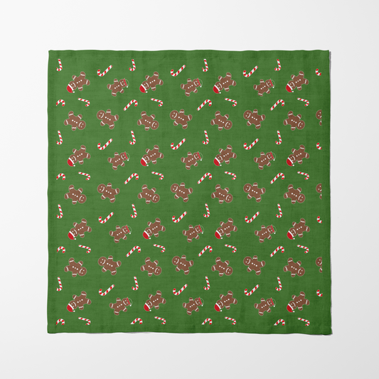 Gingerbread Dudes Napkin in Light Green