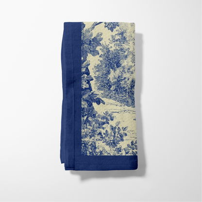 Countryside Cyclist Toile Napkin in Classic