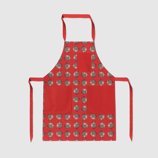 Krampus Full Chef Apron in Red