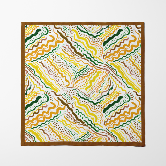 Lemon Corkscrew Napkin in Organic Cotton Voile