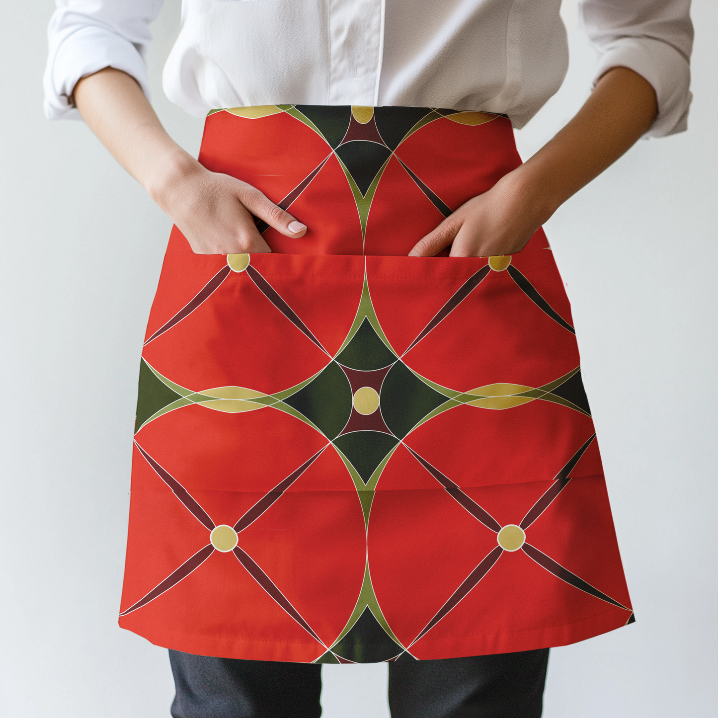 Full Color Holiday Abstract Half Apron