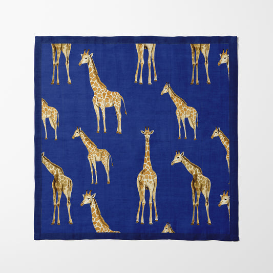 Napkin - Giraffes in rich blue