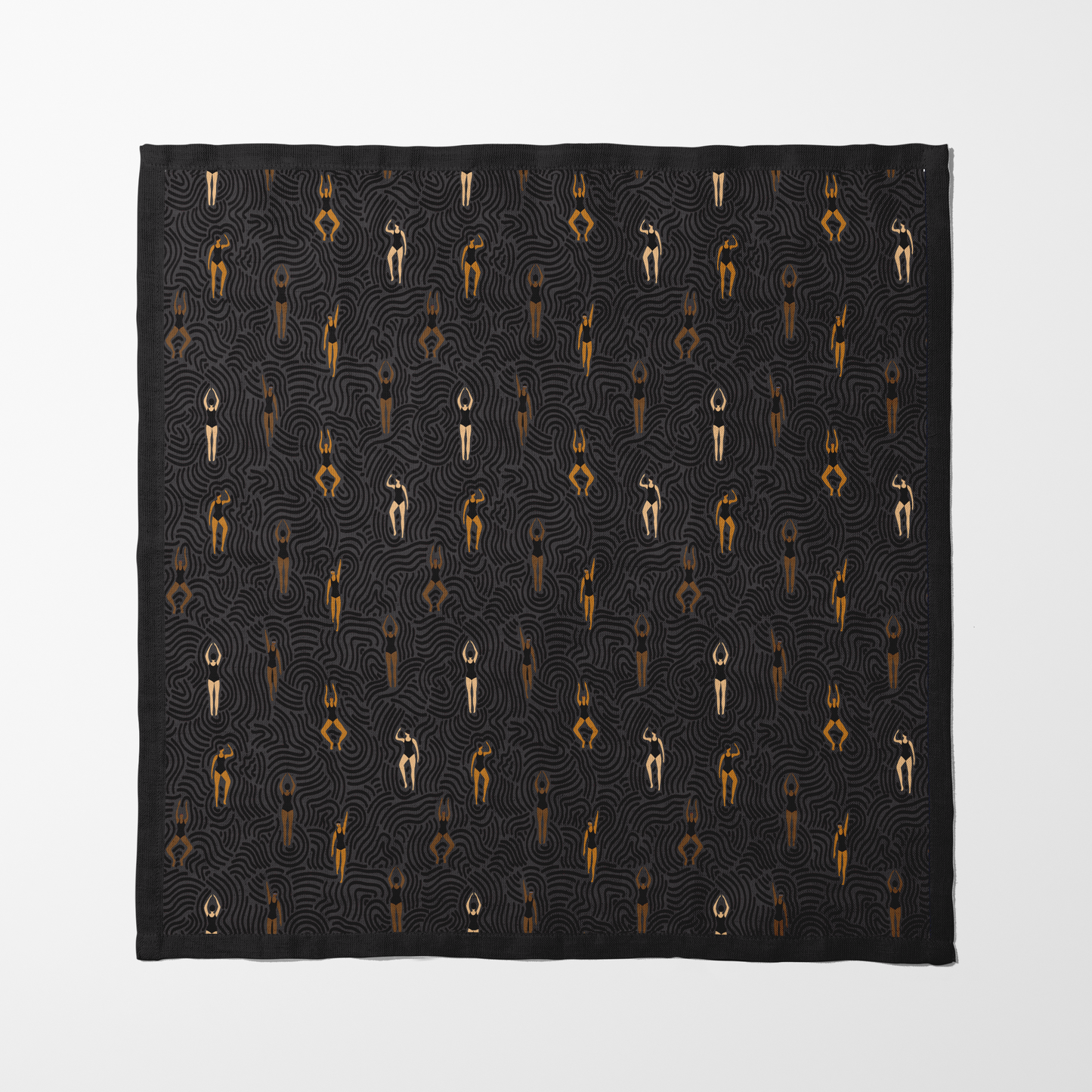 Swimmers in Summer in Dark Grey Napkin