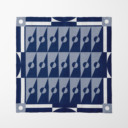Blue Backgammon Napkin in Lightweight Linen