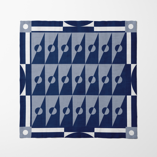 Blue Backgammon Napkin in Lightweight Linen