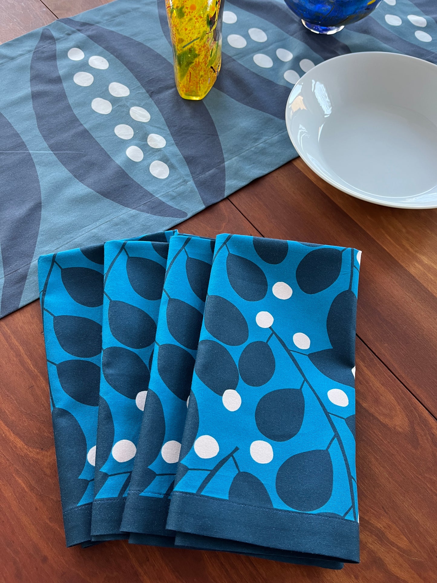 Branches + Dots Napkin - Oxford Cotton in Blue