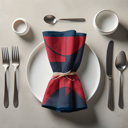 Rebel Red and Oxford Blue Napkin