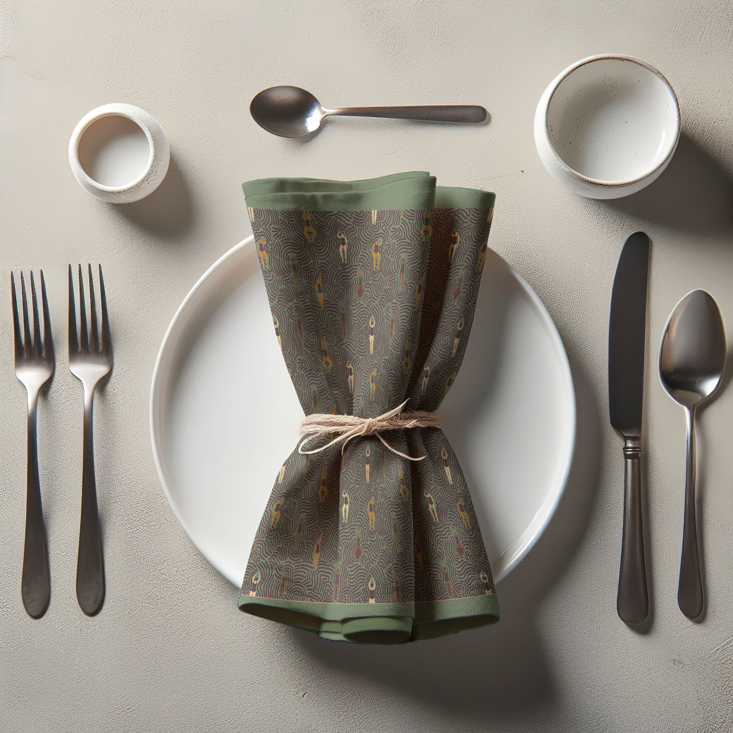Swimmers in Summer in Candy Stripe Green Napkin