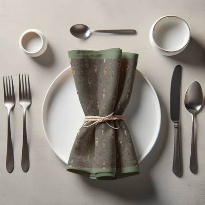 Swimmers in Summer in Candy Stripe Green Napkin