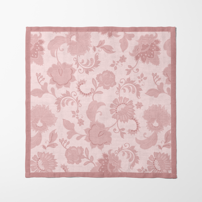 Dusty Rose Legacy Lace Napkin in Soft-Structured Linen