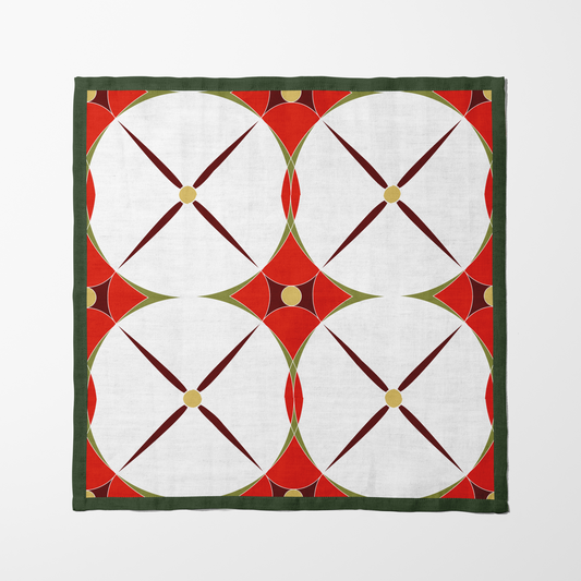 Mini Holiday Abstract Napkin in Red