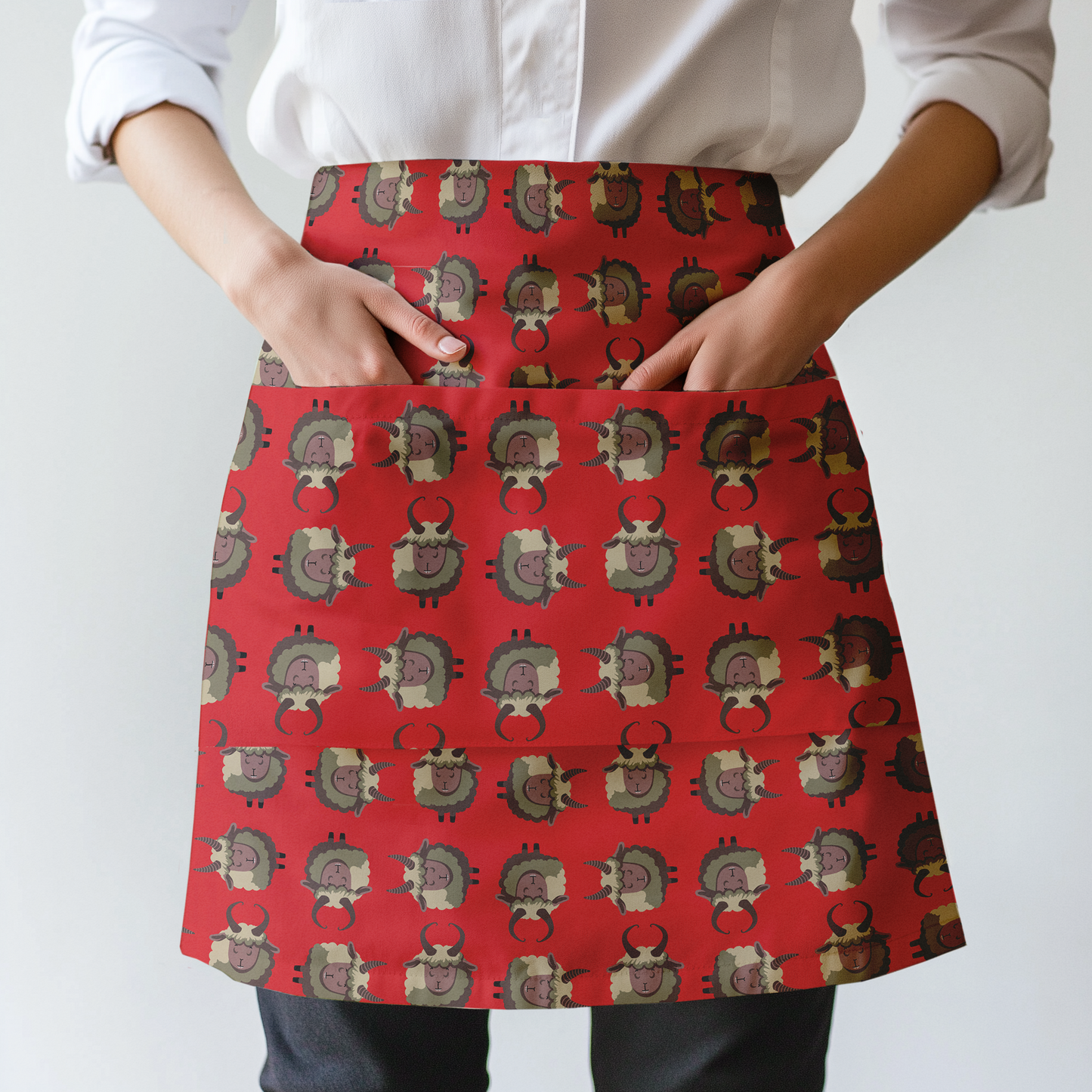 Krampus Half Apron in Red