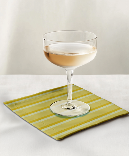 Candy Stripes Cocktail Napkin in Yellow