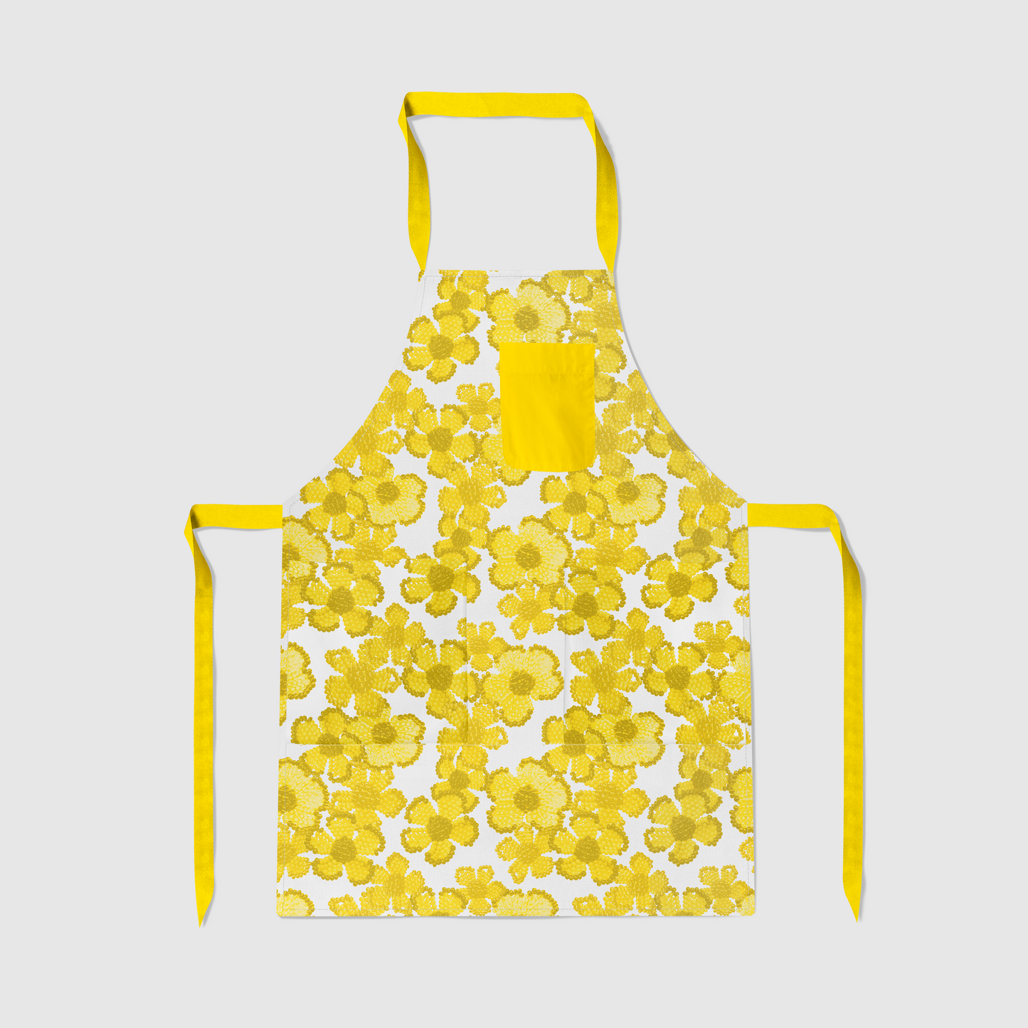 Canary Floral Full Chef Apron - Organic Cotton Canvas Mid-Weight