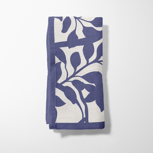 Custom Figi Floral Napkin in Midnight in Oxford Cotton - M&K 2025