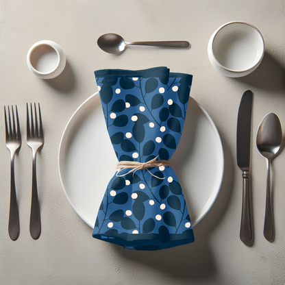 Branches + Dots Napkin in Blue