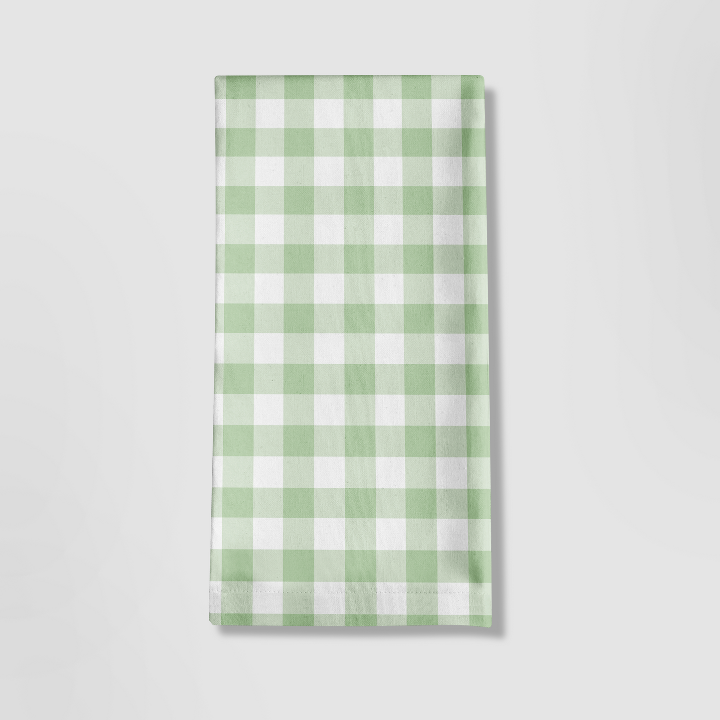 ONE Mini Gingham Tea Towel in Pastel Green - Mid Cotton Twill