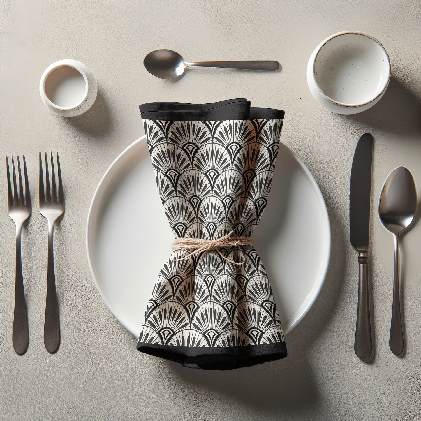 Ecru Art Deco Napkin