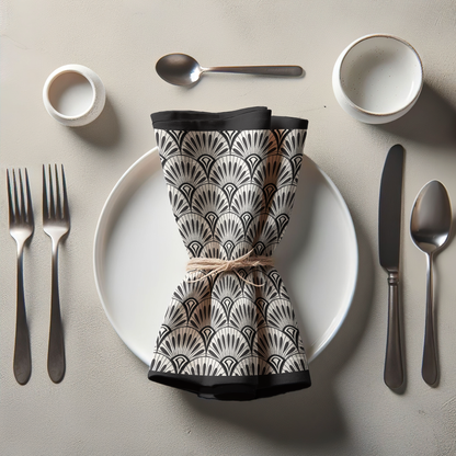 Ecru Art Deco Napkin