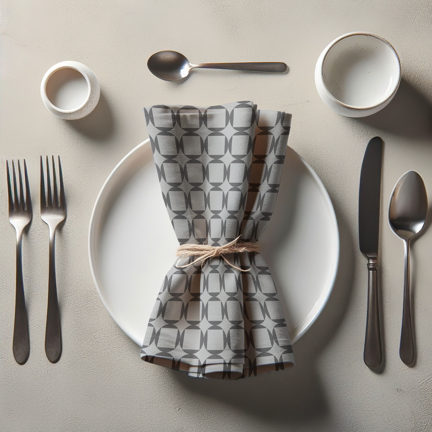 Come Share the Table with Me Napkin - Monochrome in Lightweight Linen