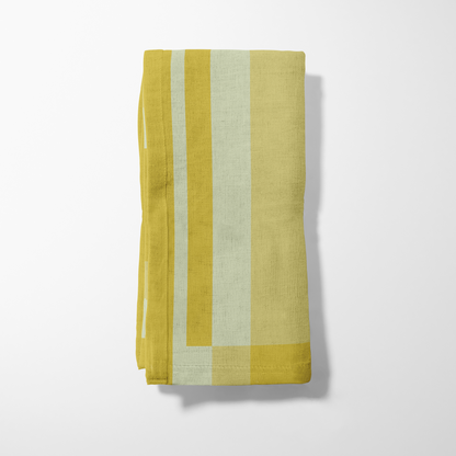 Candy Stripes Sunny Yellow Napkin in Lightweight Linen