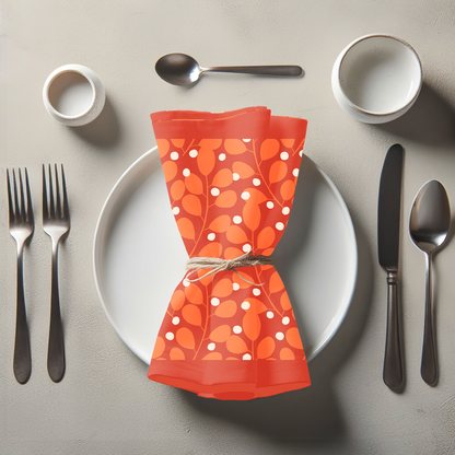 Branches + Dots Napkin in Orange