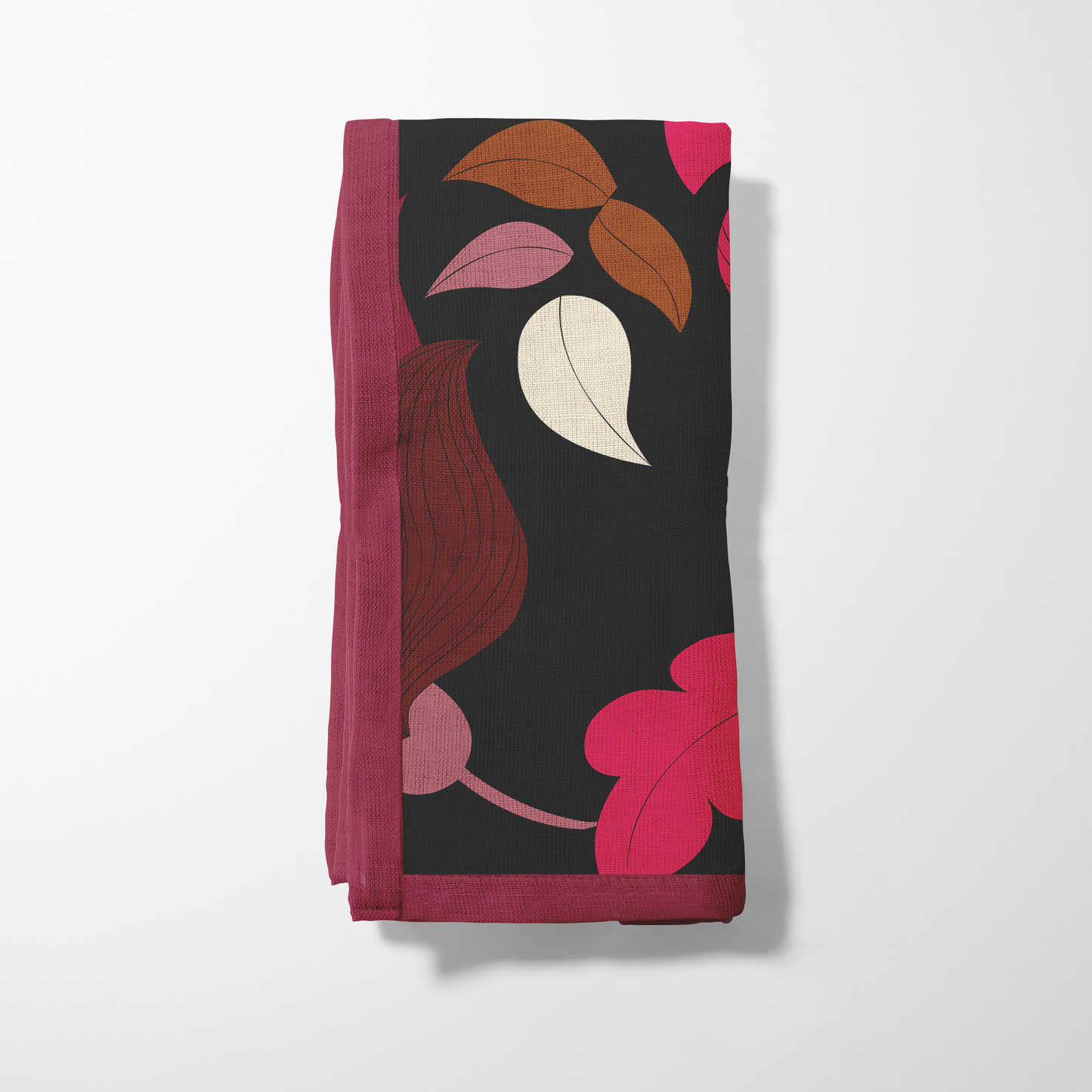 Retro Merlot Floral Napkin