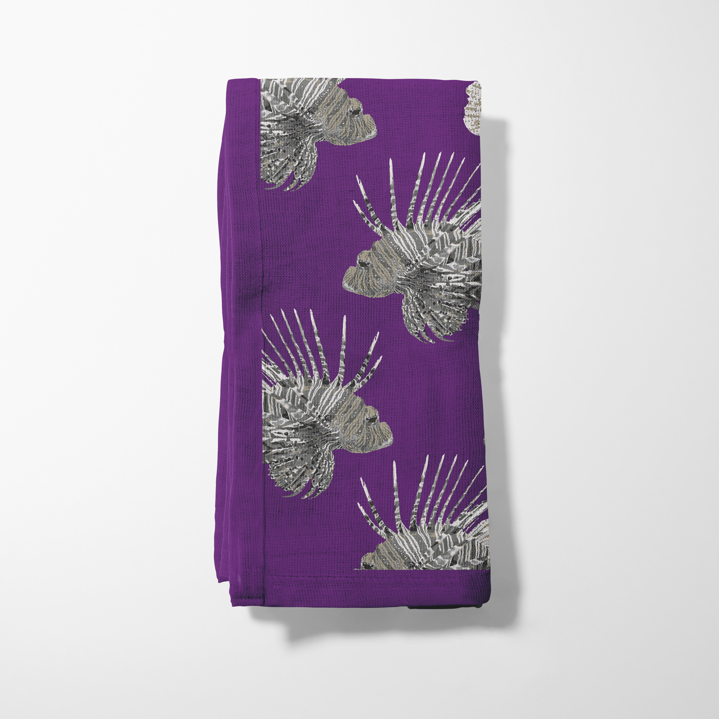 Purple King Fish Napkin in Lightweight Linen