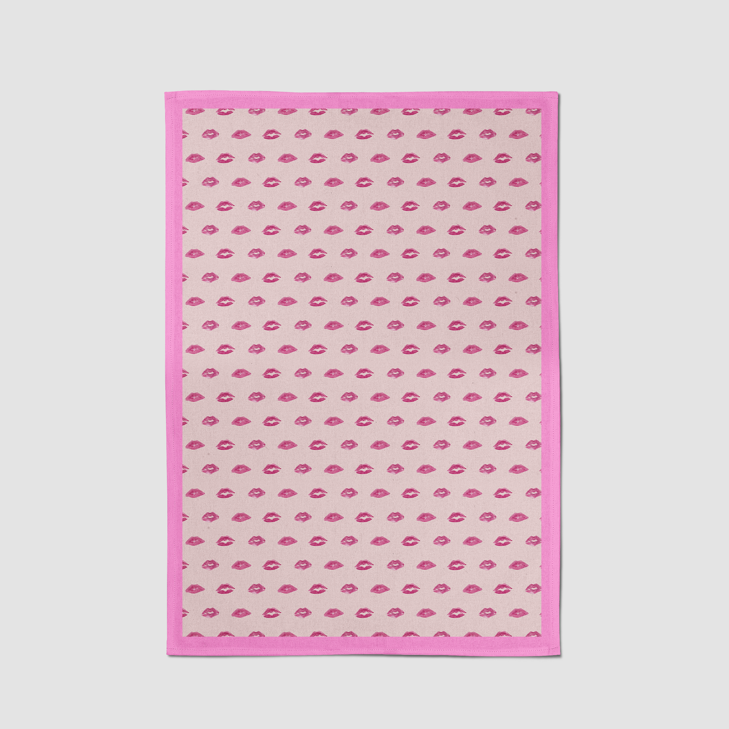 Valentine Pink Smooch with Love Pink Tea Towel