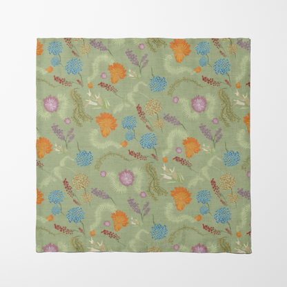 Botanical Medley in Light Green Napkin