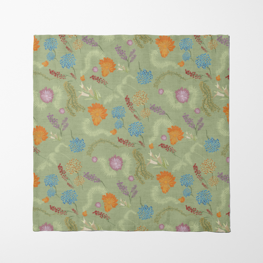 Botanical Medley in Light Green Napkin
