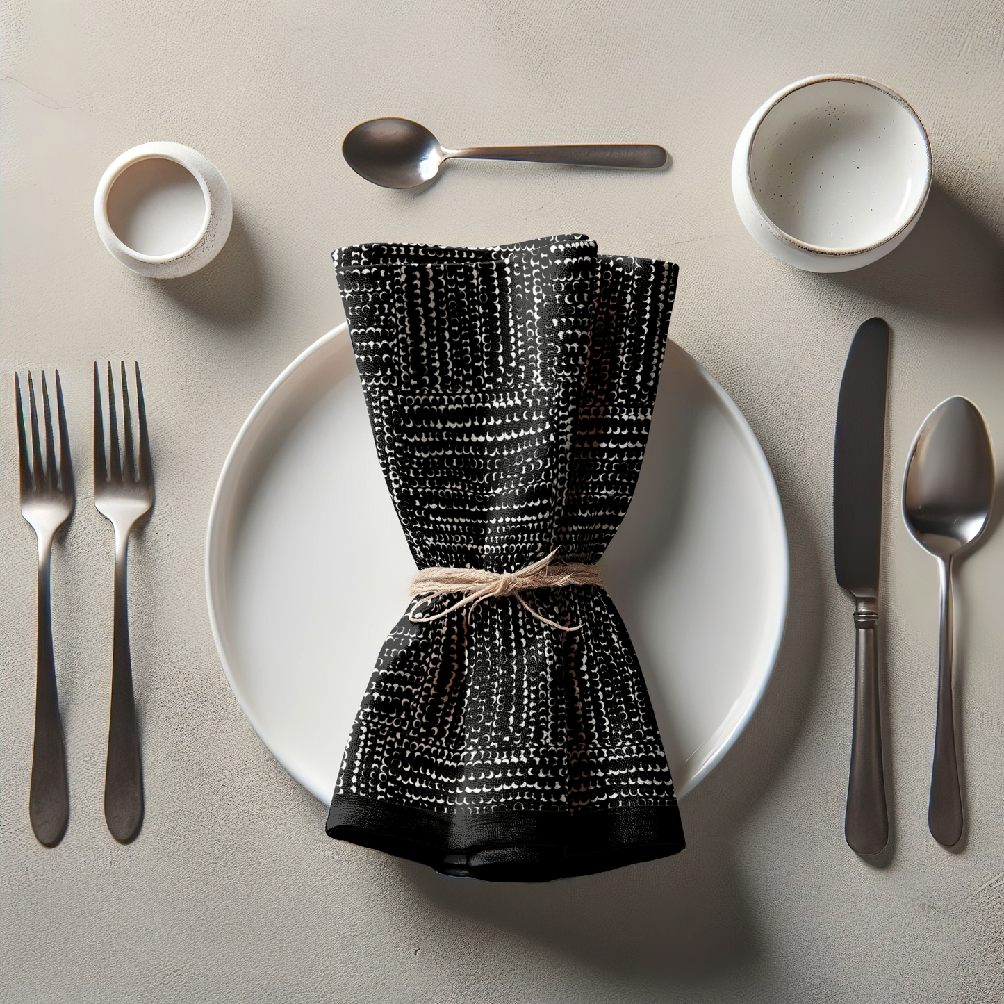 Eclipse Modern Abstract Black and White Napkin