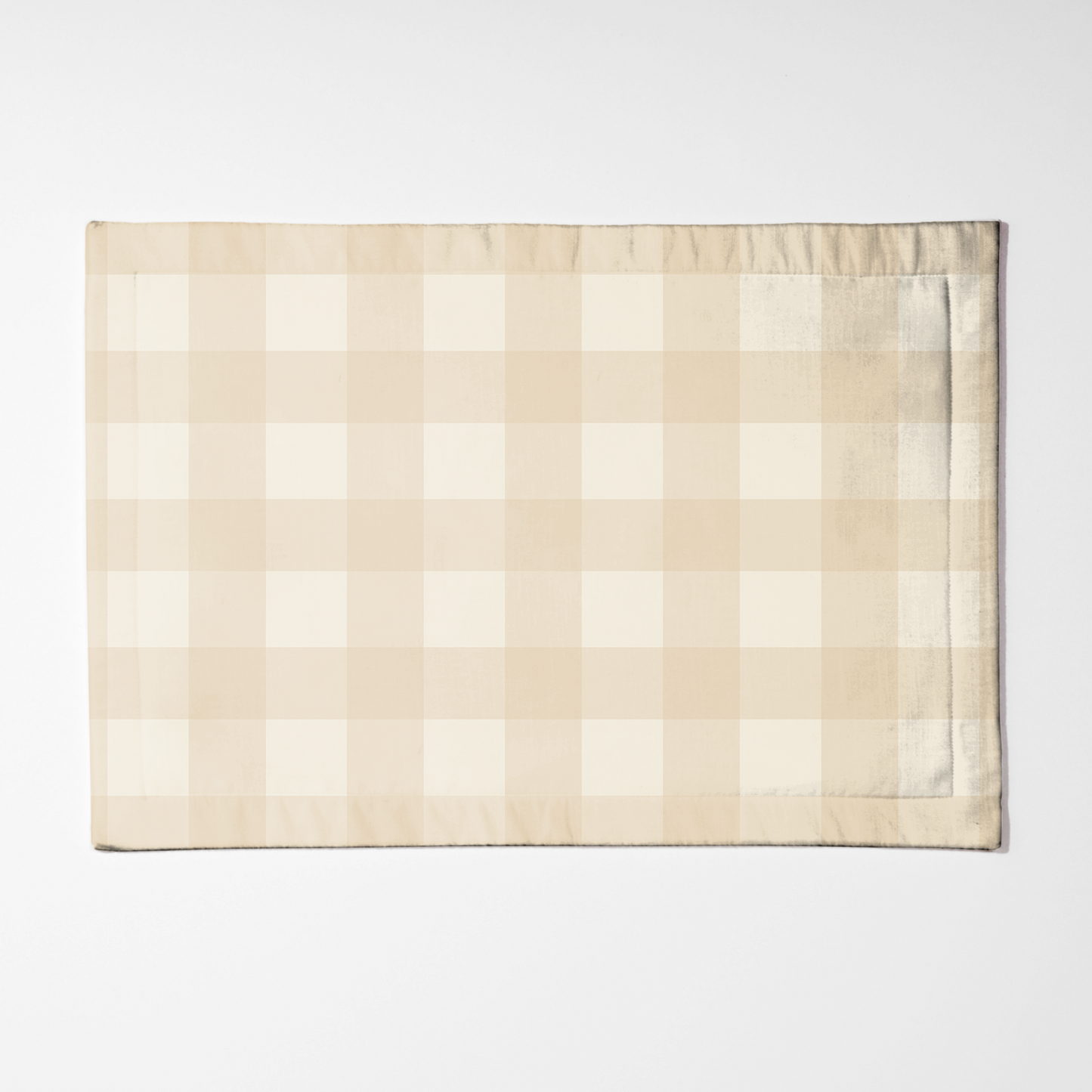 ONE Large Gingham Placemat - Eggshell in Mid Cotton Twill