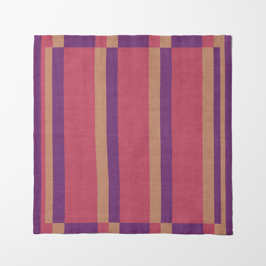 Candy Stripes Pink Napkin in Lightweight Linen