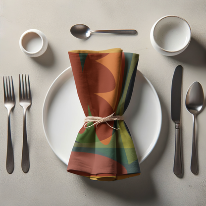 Big Shapes Napkin in Orange