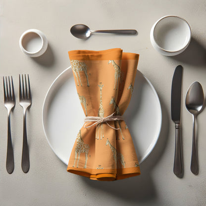 Napkin - Giraffes in peach