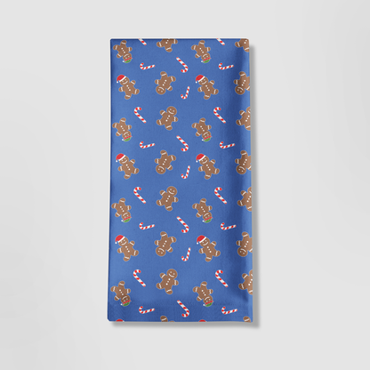 Gingerbread Dudes Tea Towel in Dark Blue