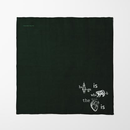 Home is Where the Heart is Napkin in Organic Cotton Voile