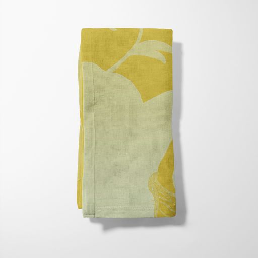 Tropical Paissage Napkin in Bright Yellow in Lightweight Linen