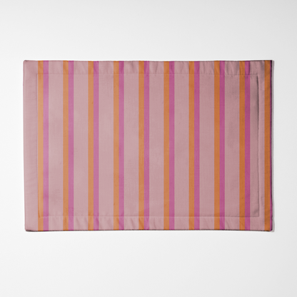 Candy Stripes Placemat in Orange & Pink