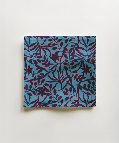 Figi Floral Cocktail Napkin in Sky - Organic Cotton Voile - 45%