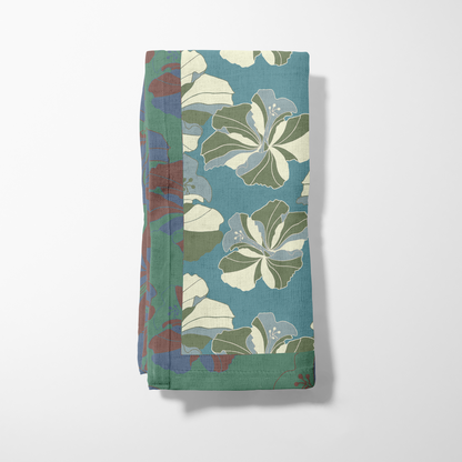 Tropical Cayena Napkin in Blue in Lightweight Linen