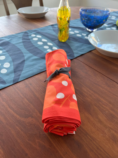 Branches + Dots Napkin —  Lightweight Linen Orange