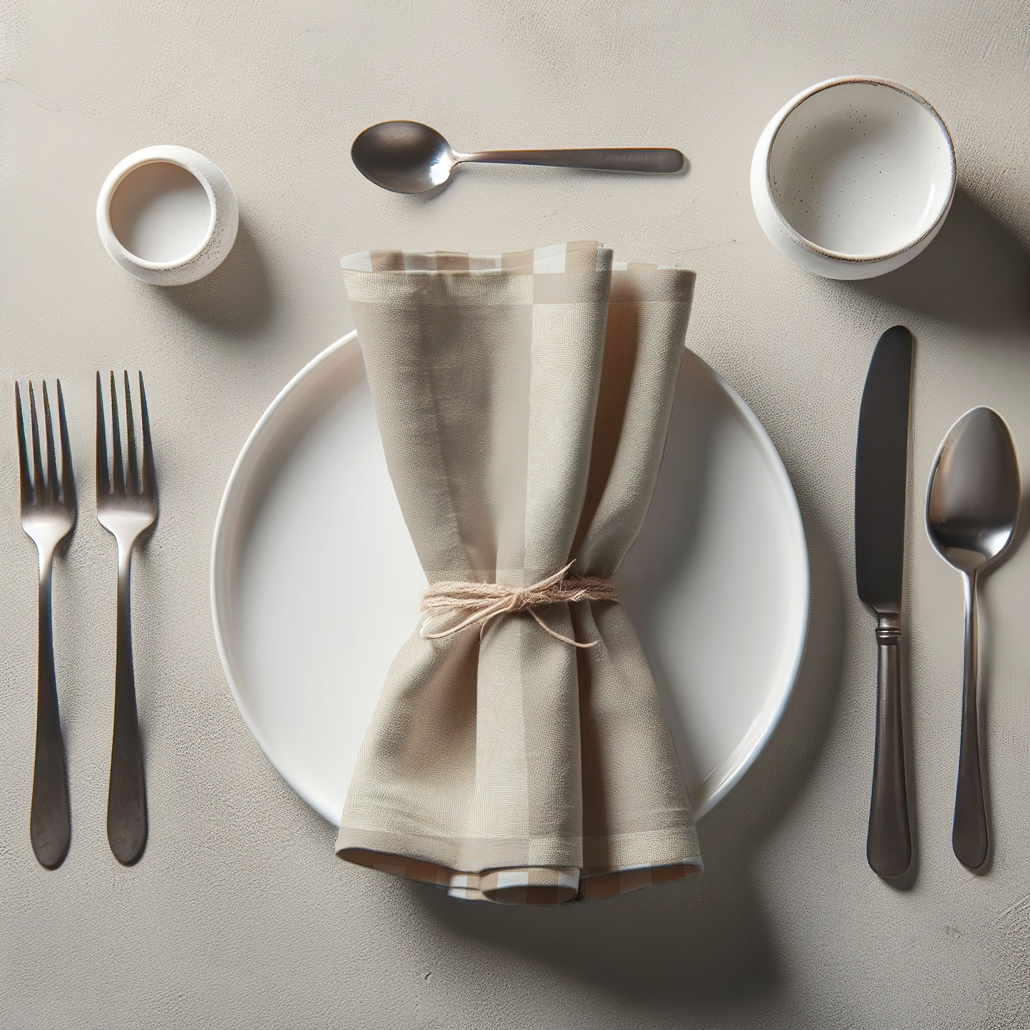 Khaki Mixed Napkin in Lightweight Linen