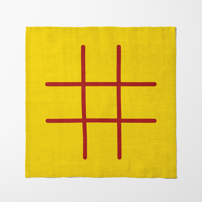 Tic Tac Toe Napkin in Yellow - Organic Cotton Voile