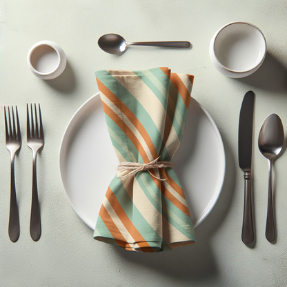 Stripe Parade Napkin in Teal