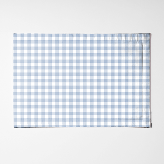 ONE Mini Gingham Placemat in Pastel Blue in Lightweight Linen