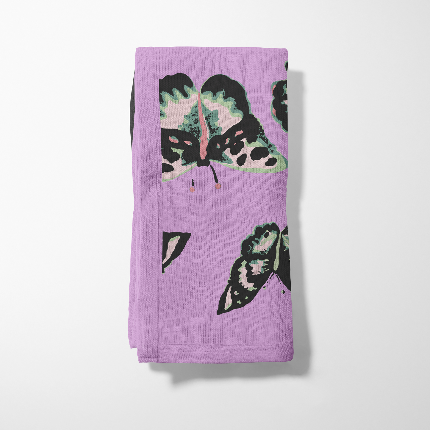 Sweet Butterflies Napkin in Pink in Lightweight Linen